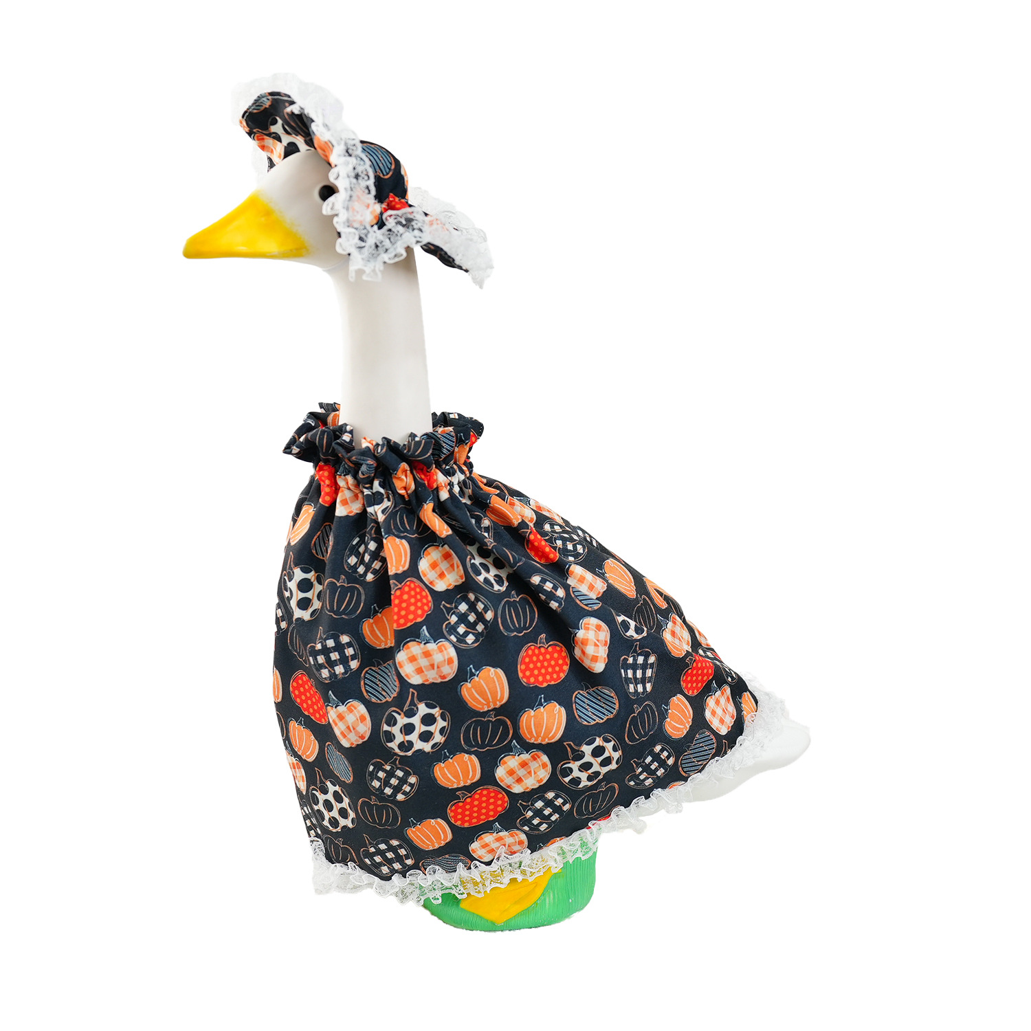 门廊鹅感恩节鹅衣服南瓜蕾丝花边户外花园露台雕像装饰