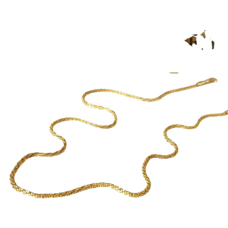 Superflash estrella brillante collar de oro centelleante 18K cadena de oro doble pila Dessel cadena con accesorios de cadena