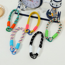 新款日韩潮流编织手机挂绳钥匙扣挂件手腕绳包包装饰撞色链条带