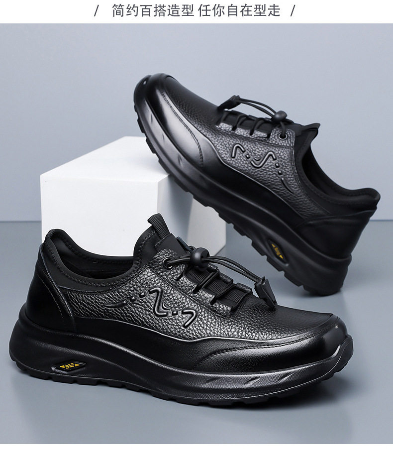 Giày lười nam da bò thật đế mềm chống mài mòn, đế dày nhẹ, kiểu slip-on — D1825 Đen chi tiết 15