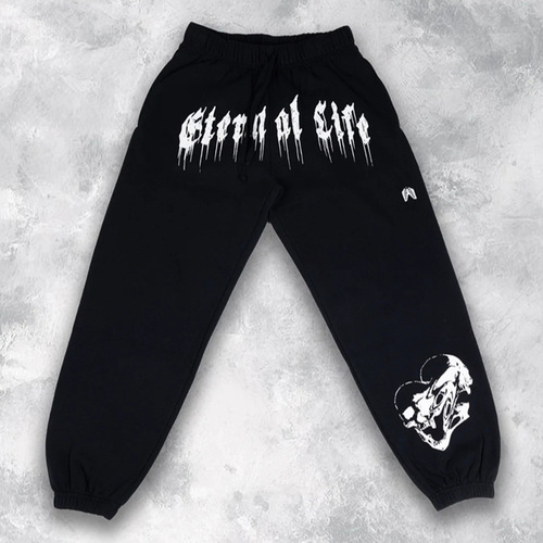 European and American Men's Spring and Autumn Season Sports Leisure Sweatpants Screen Printing Ribbed Ankle Pants Running Fitness Men's Long Pants