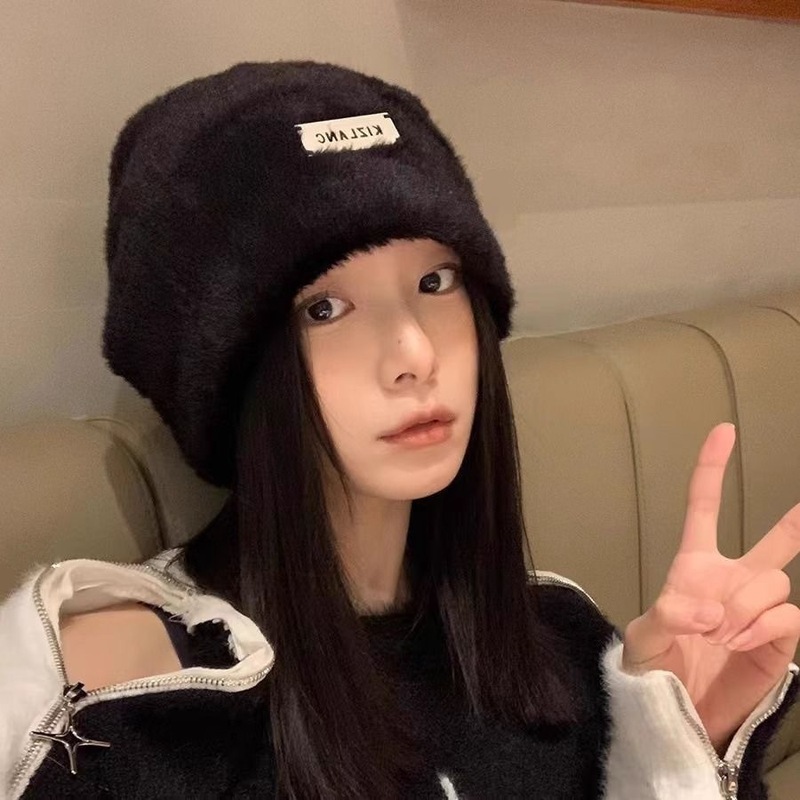 冬季新款堆堆帽女日系甜美毛茸茸帽子潮网红同款时尚保暖可爱帽子|undefined