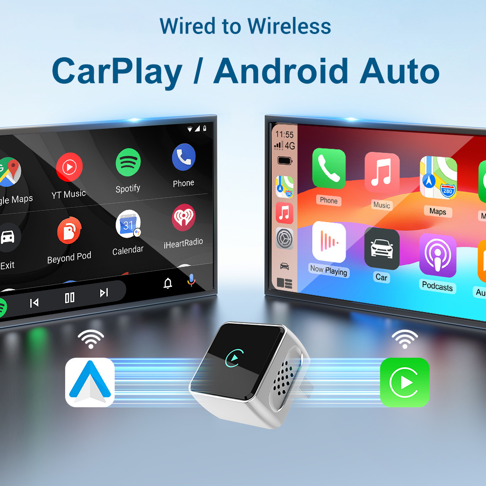 Cross-Border Carplay Box Suitable for Apple and Android, 2-in-1 Wired to Wireless Car Connectivity Smart Box