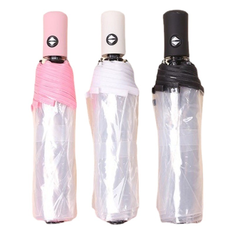 Anime de dibujos animados lindo crayón Shin-chan paraguas transparente paraguas triple negro plegable automático paraguas para niños grueso femenino