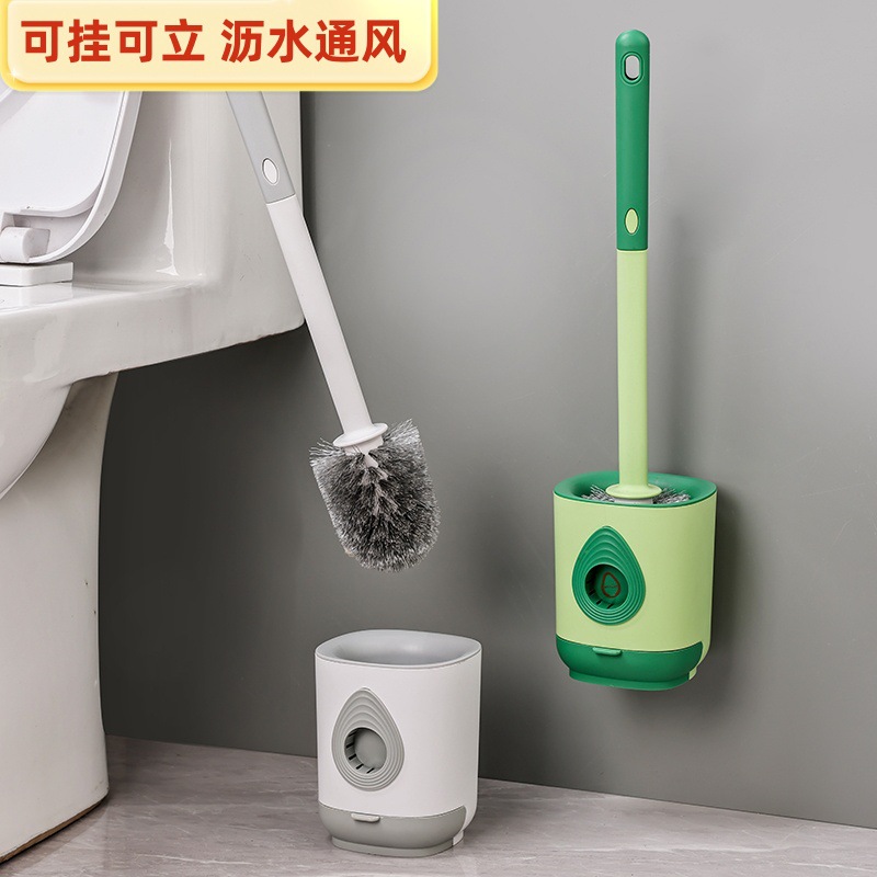 Toilet Brush Household Toilet Brush New Wall-Mounted Bathroom Tile Dead Corner Cleaning Artifact Long-Handled Toilet Brush