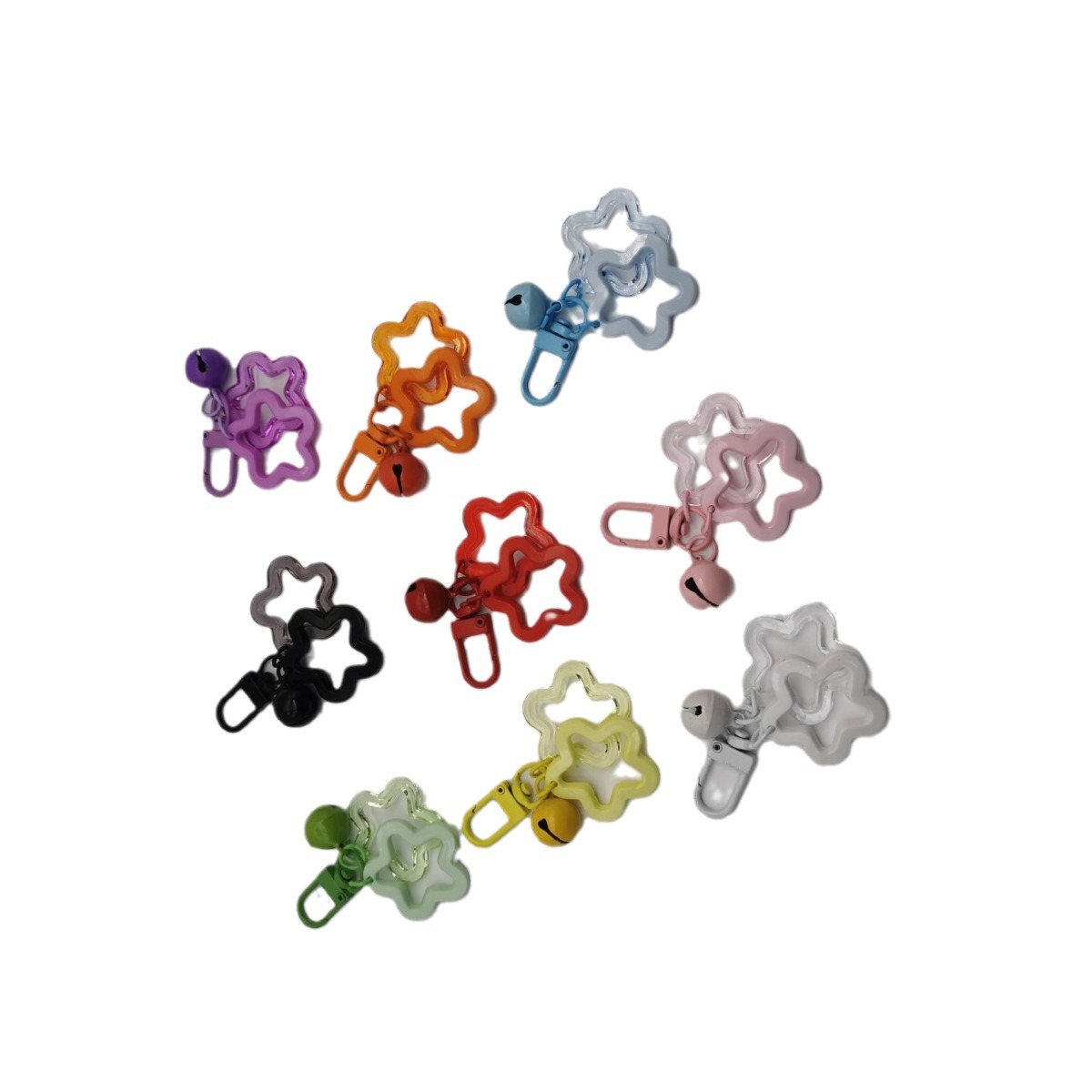 Acrílico hueco estrella de cinco puntas ins colgante verano diversión de los niños colgante llavero accesorios auricular inalámbrico caso de la joyería