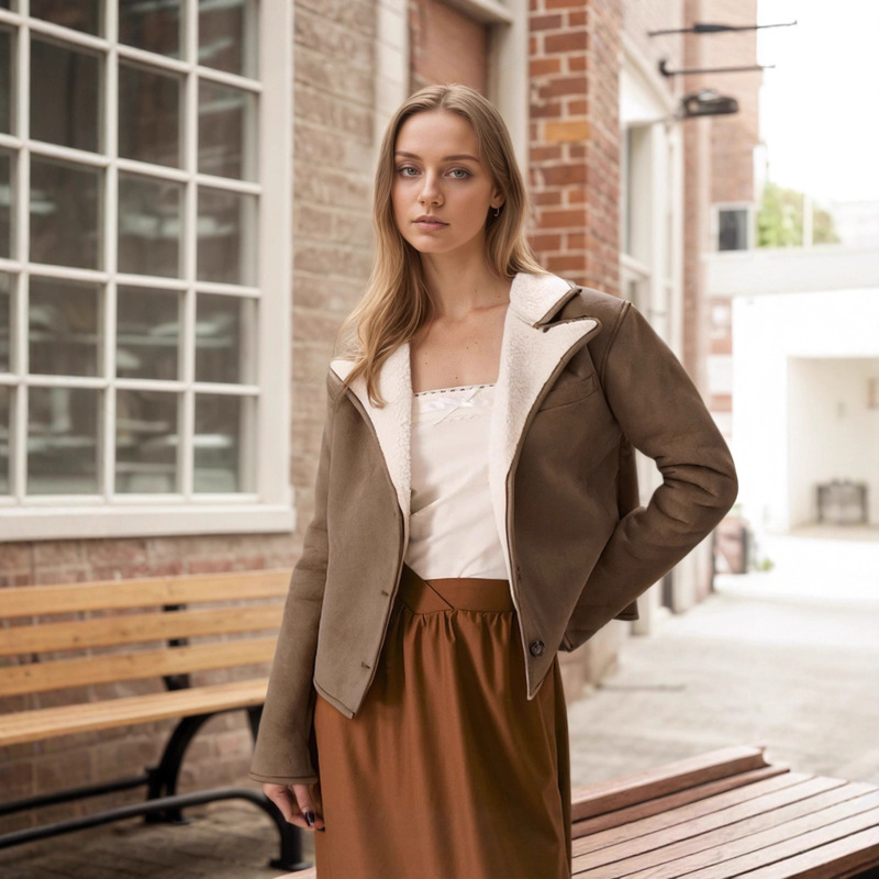 Amazon's Popular Cross-Border Foreign Trade European and American Style Autumn and Winter Women's Suede Fleece-Lined Warm Leather and Fur Integrated Jacket Amazon's Popular Cross-Border Foreign Trade European and American Style Autumn and Winter Women's Suede Fleece-Lined Warm Leather and Fur Integrated Jacket