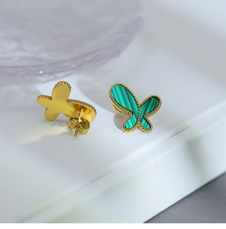 Women'S Gender Fashion Butterfly Titanium Steel Plating Ear Studs 1 Pair