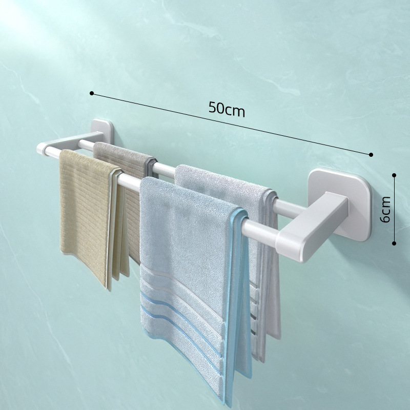 Toallero ponche libre baño doble barra colgante de pared Barra de Toalla baño sola barra de almacenamiento de rack inodoro estante de inodoro