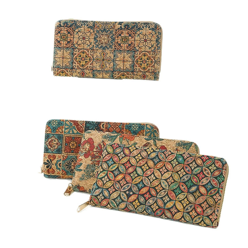 Long wallet, purse with zipper, short bag
