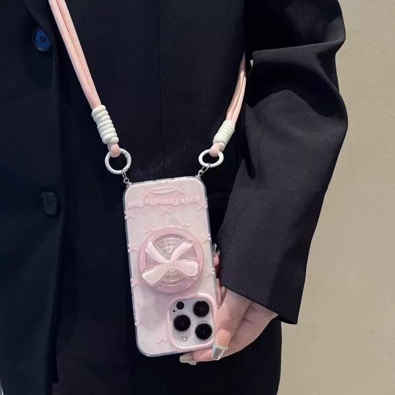 Bandolera + punzonado de marco + soporte magnético + pajarita rosa esmerilada fq