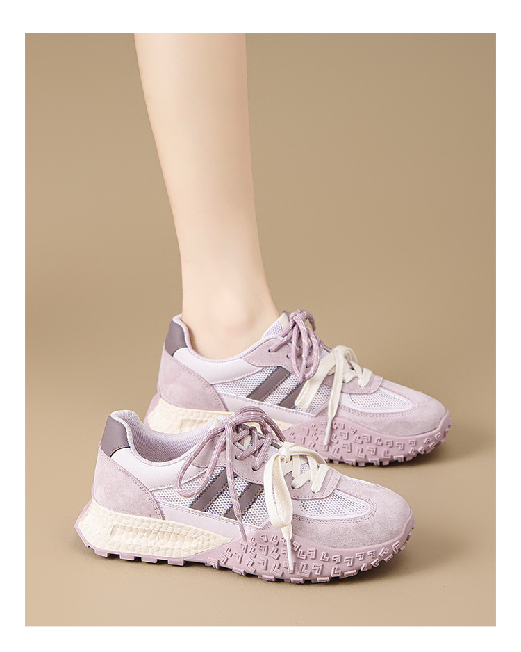 Giày sneaker nữ đế dày mesh thoáng khí phong cách cổ điển — Màu tím khoai môn KS129E chi tiết 16