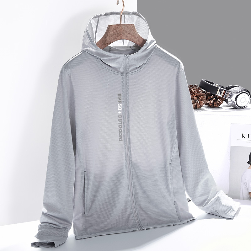 Summer Outdoor UV Protection UPF50 Sun Protection Clothing Women's Lightweight Breathable Ice Silk Sun Protection Clothing Men's Sports Fishing Tide