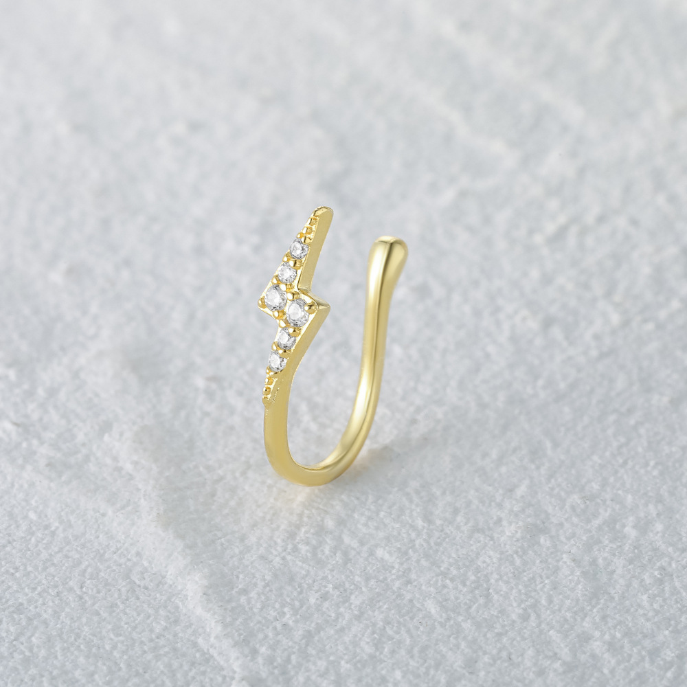 2g Weight Nose Ring Classification 1 Piece Quantity Daily, Street Occasion 925 Sterling Silver Material Star, Moon Pattern Women's Gender Plating Design Simple Style Style 1 Piece Nose Rings & Studs Simple Style Star Moon 925 Sterling Silver Plating 23