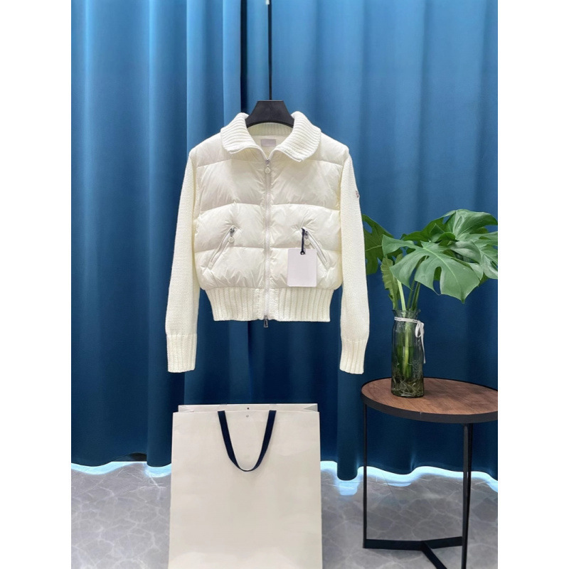 High-end Mengjia Cardig women's knitted down jacket with embroidered logo on the back, cream puff jacket High-end Mengjia Cardig women's knitted down jacket with embroidered logo on the back, cream puff jacket