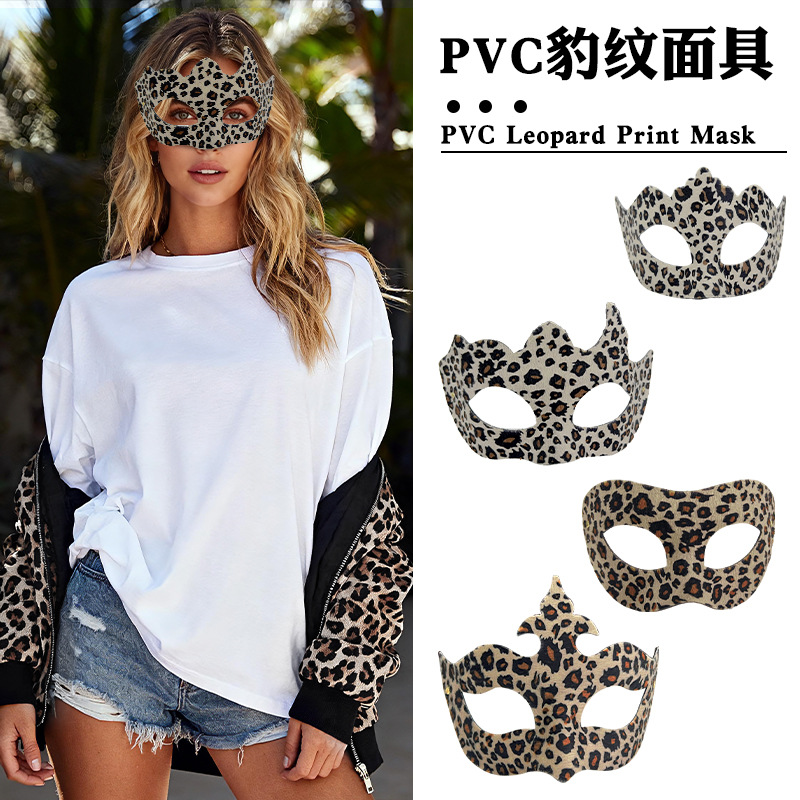 Halloween máscara de gato de leopardo máscara de baile máscara de disfraz media cara negro máscara de ojos sexy máscara de leopardo carnaval