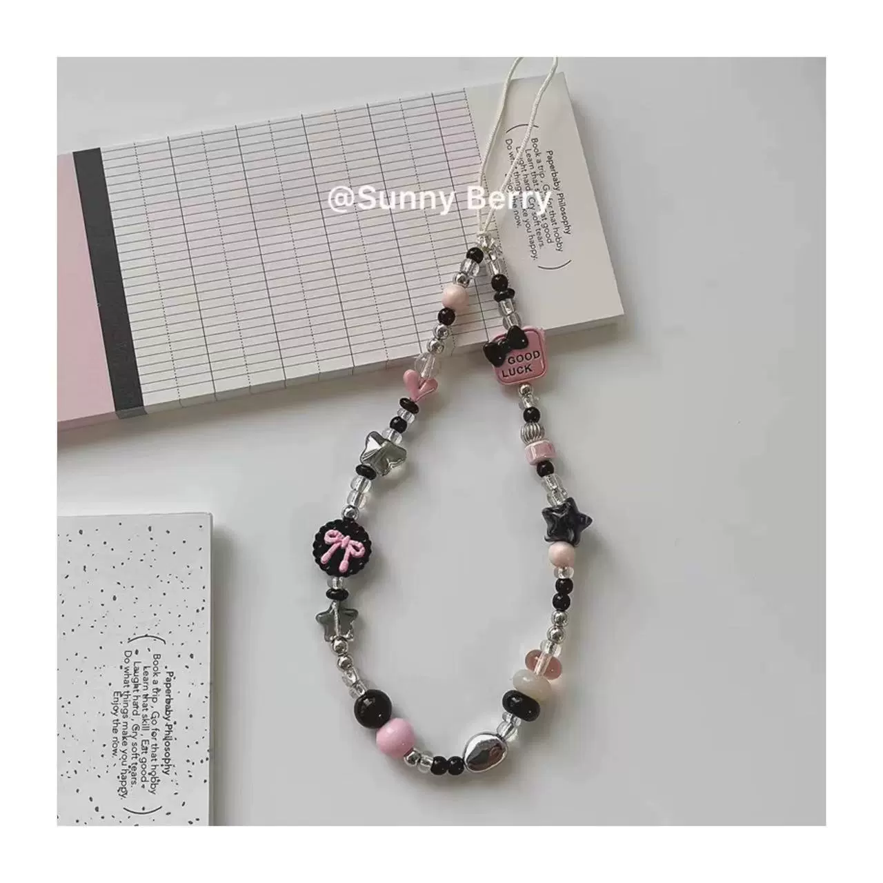 Beaded Phone Strap DIY, 12 cm Pendant with Bow Accent, Multi-use Camera & Mobile Charm