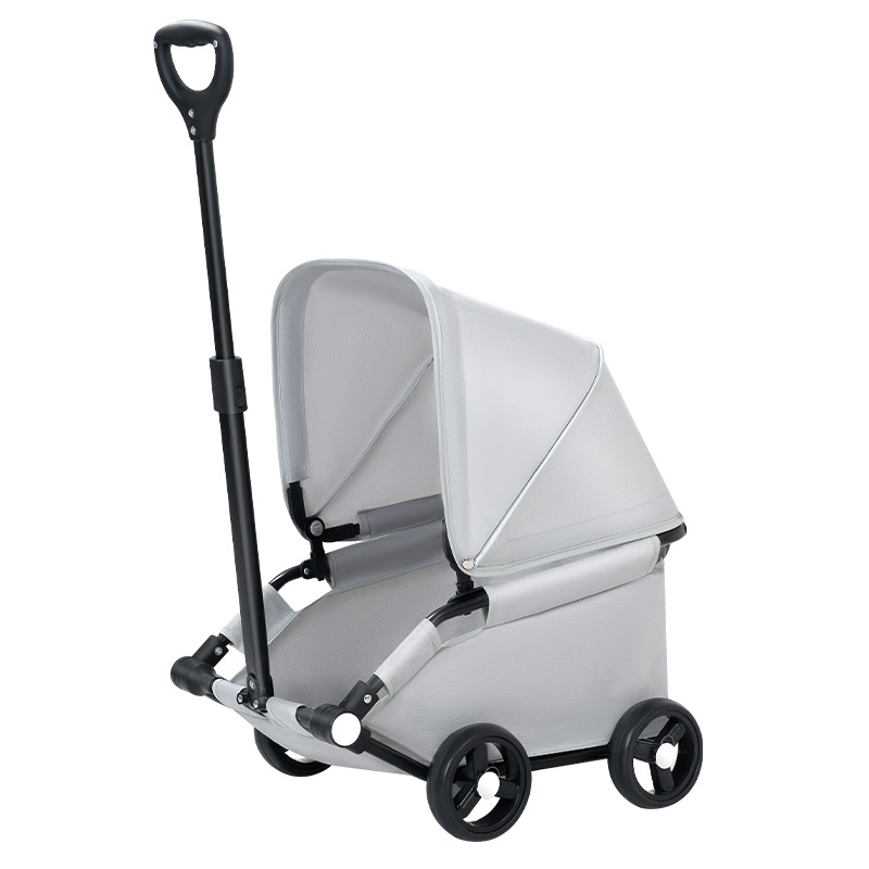 Тележка для животных Ding светло-серая с навесом
