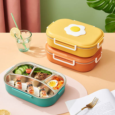 lovely Bento Box heat preservation Lunch box household 304 stainless steel Large Cartoon student go to work Lunch box