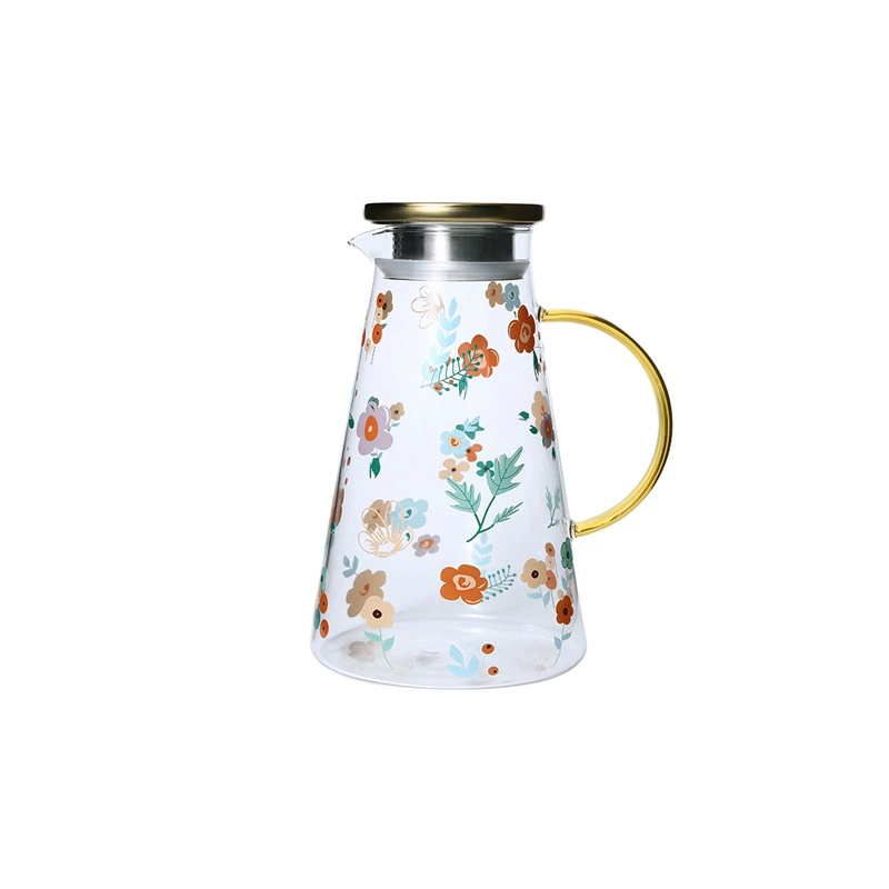 Teapot, glass tea set, sticker