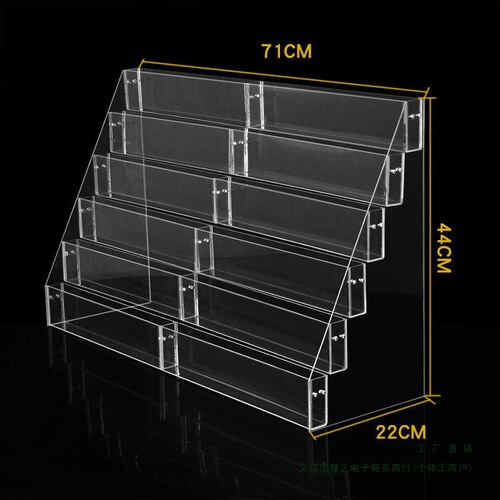 Transparent bookshelf acrylic book stand, stationery store, demountable brochure storage display step shelf