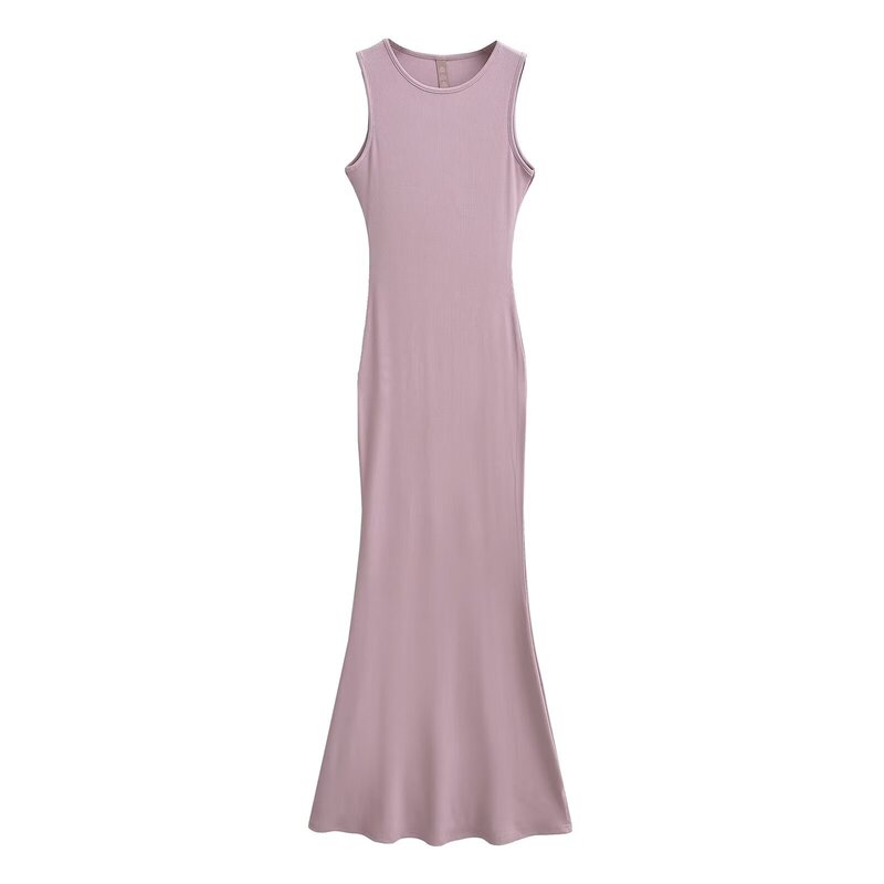 Pure hot girl Summer round neck sleeveless waist sheath fishtail dress tall lengthened mop dress long dress Pure hot girl Summer round neck sleeveless waist sheath fishtail dress tall lengthened mop dress long dress