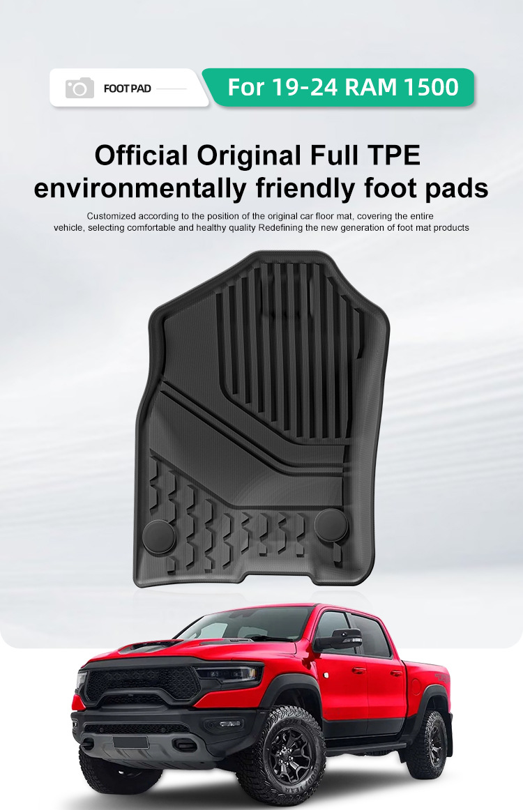 Suitable for 19-24 Dodge Ram 1500 Car Floor Mats Waterproof and Fully Environmentally Friendly Tpe Floor Mats