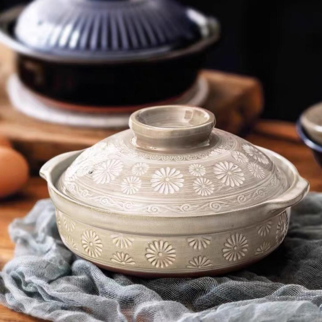 【顺丰包邮】日本原装进口花三岛正品万古烧陶土锅砂锅耐高温炖煲
