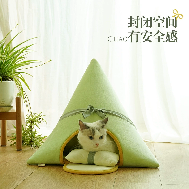 Гнездо Jizai Cat Jizi Cat Wizi Now Котята милые мягкие и закрытые гнезда для домашних животных треугольные гнезда можно нажать на подушку для сна