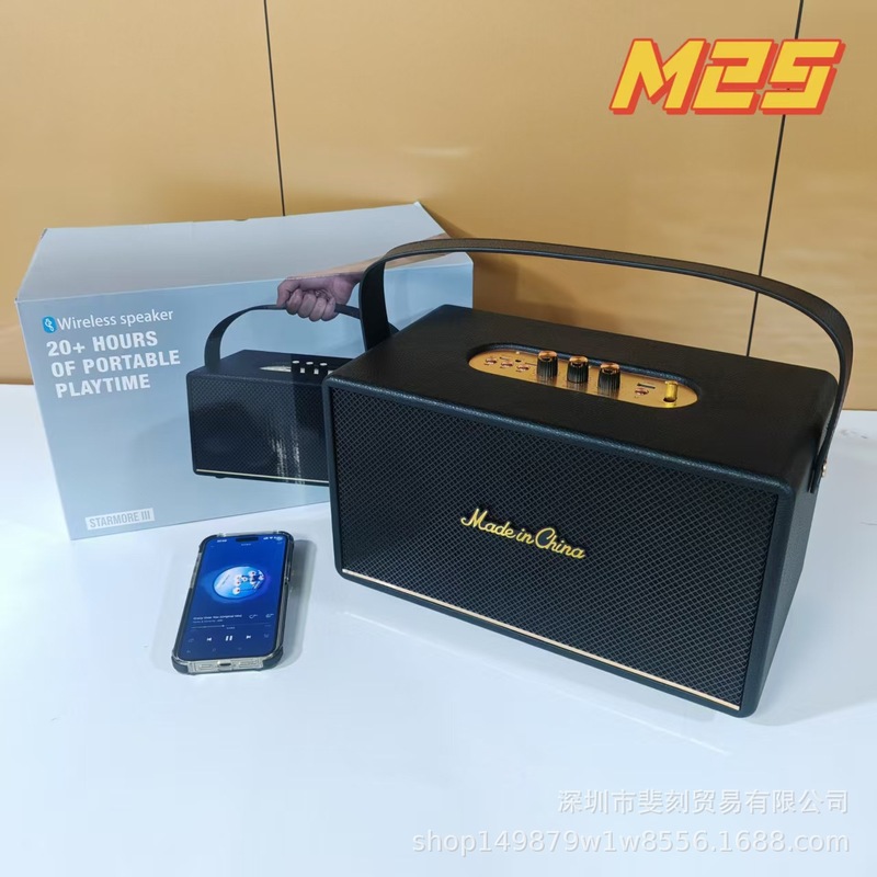 国境を越えた人気の M25 Bluetooth スピーカー S3 ポータブル レトロ木箱ポータブル屋外ワイヤレス重低音高価値|undefined