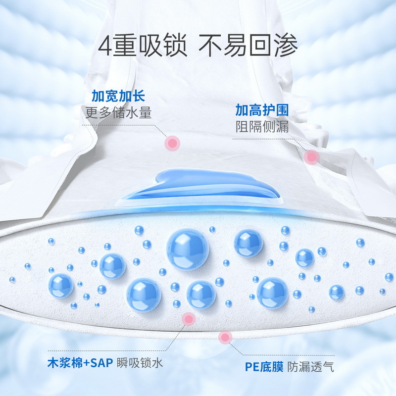 Sub-initial maternal sanitary napkins for postpartum use during the puerperal period, postpartum 10-piece L-code package of XL 8-sheet size