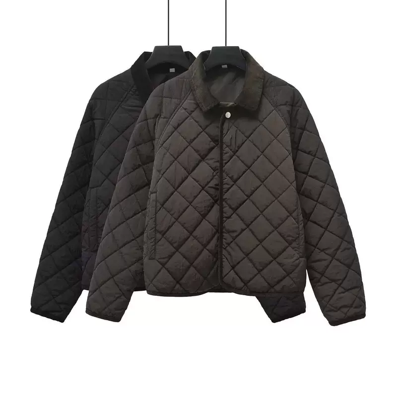 Стёганая хлопковая куртка (BM&MD&ZA), отложной воротник, потайные пуговицы, повседневная осенняя