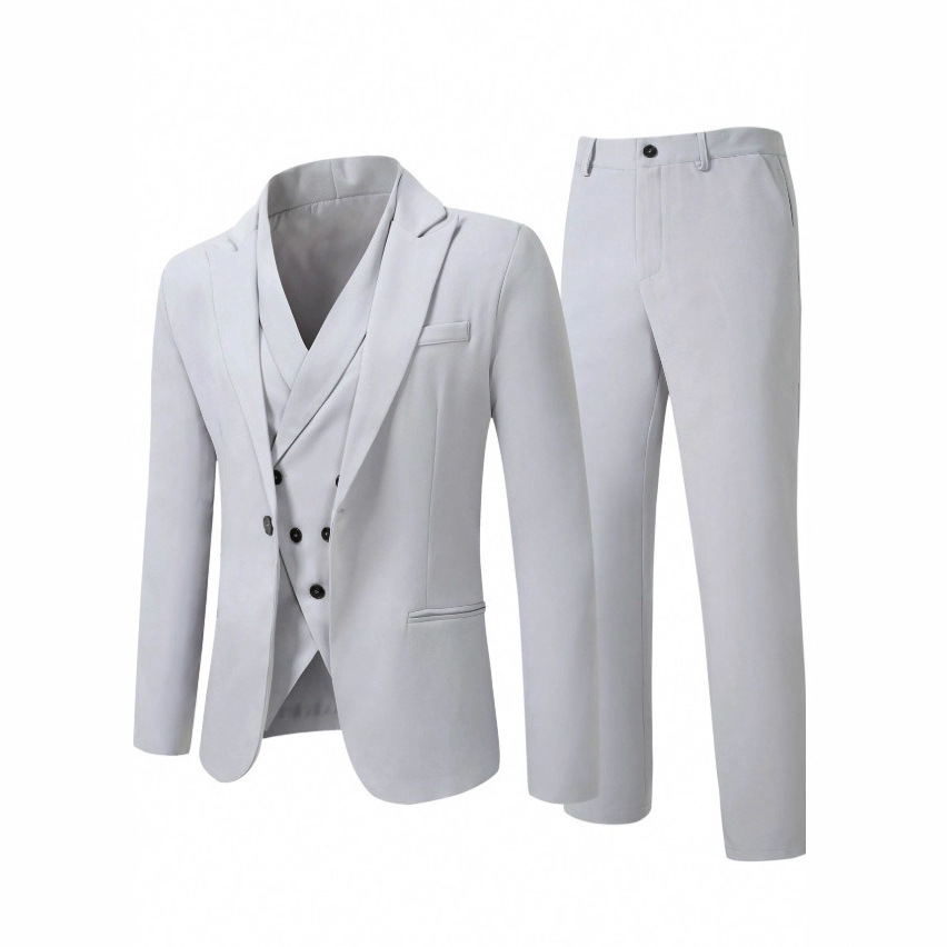 2026 Cross-Border European And American Three-Piece For Light Business, Dinner, Wedding, With Vest, Men's Suit_voghion.com
