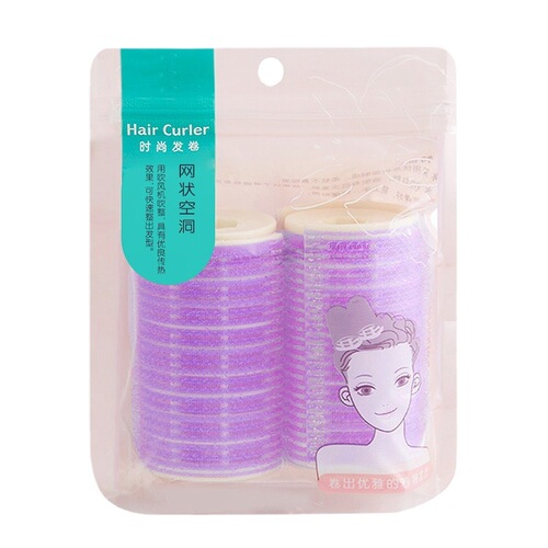 Air bangs curling iron, cylindrical curler, self-adhesive hollow curl, inwards short hair curler, fluffy clip
