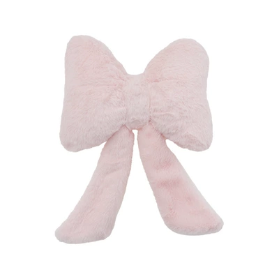 Blue Rain Car Headrest and Lumbar Support Simple Bowknot Car Seat Neck Pillow Cushion for Autumn and Winter Car Use (Waist support) - rabbit-fur-bow-ribbon-headrest-pink