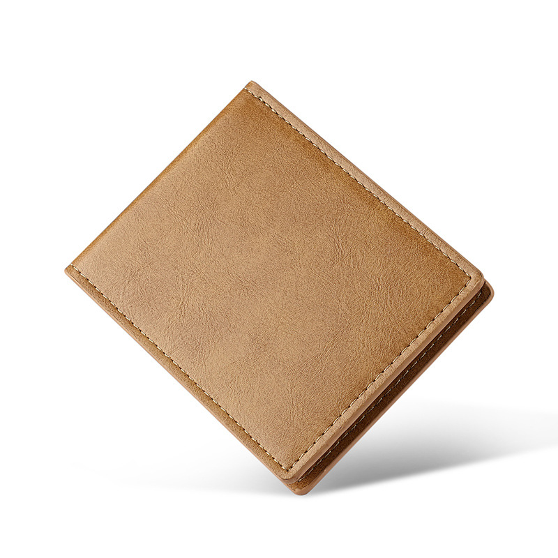 comercio exterior tarjeta de conducir de piel de cera retrógrada bolsa de cuero carnet de conducir bolsa de tarjetas ultra delgadas clip de tarjetas para hombres