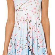 跨境 wish速卖通ebay新款短袖3D印花时尚性感吊带连衣裙 来图印花