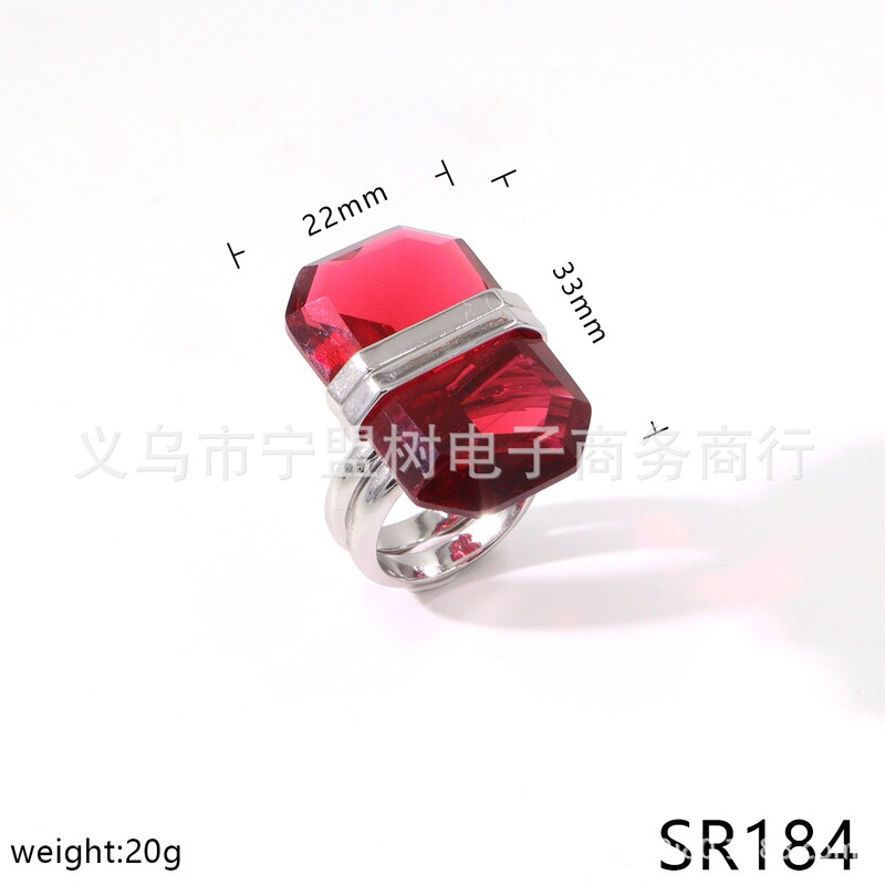 【新品】LUCENT彩色水晶多面切割八角型水滴形钻手镯戒指耳钉套装|undefined