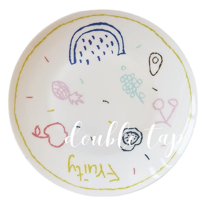 Placa de 8 pulgadas bajo vidriado vajilla hogar plato de pastelería plato de postre plato de pastel plato de fruta plato de ensalada