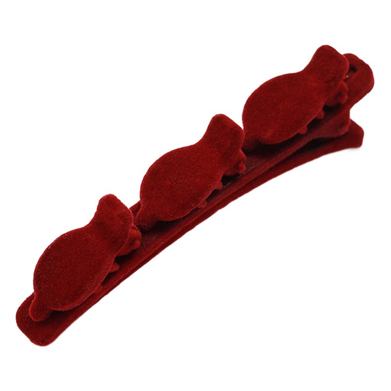 Color sólido trenzado clip de pelo flocado clip de pelo textura Bangs clip lateral pinza doble capa duckbill clip chica tocado