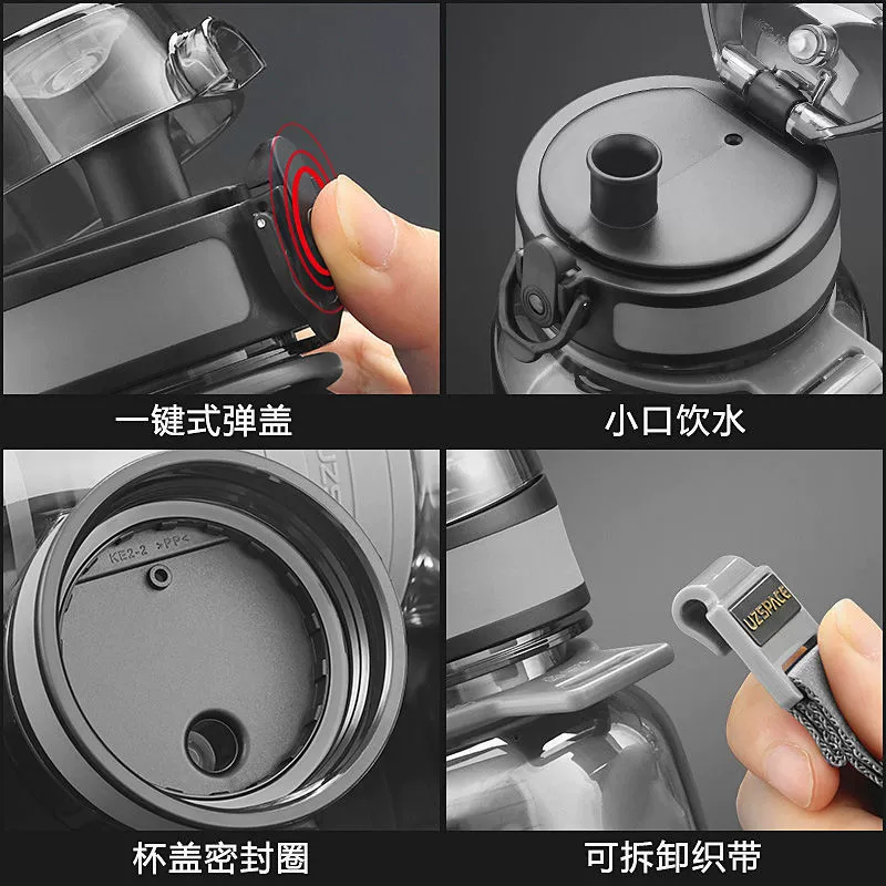 Capacious big handheld plastic teapot for water for gym