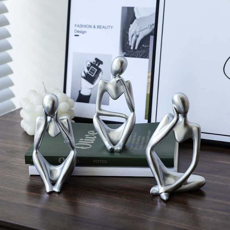TV Cabinet Home Decorations Living Room Coffee Table Wine Cabinet Entrance High-level Art Niche silver Character Ornaments TV Cabinet Home Decorations Living Room Coffee Table Wine Cabinet Entrance High-level Art Niche silver Character Ornaments