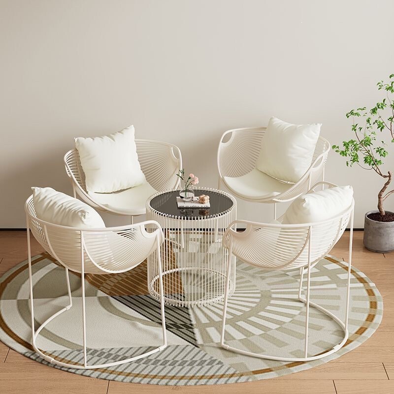 Balcony leisure luxury table and chair set, home use tea table three-piece set, trendy minimalist one-table courtyard cream combination Balcony leisure luxury table and chair set, home use tea table three-piece set, trendy minimalist one-table courtyard cream combination