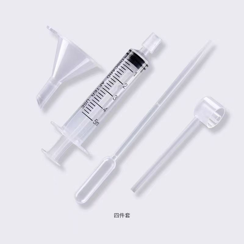 跨境香水分装器化妆品塑料漏斗滴管按压器抽取透明刻度针管