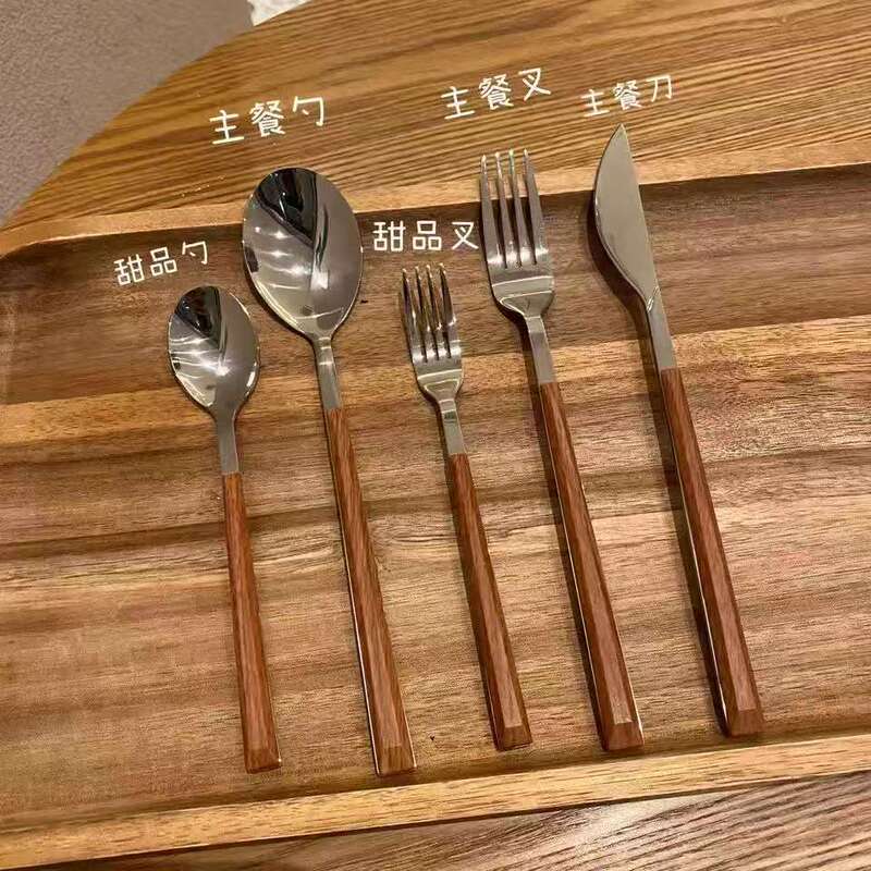 410 Steak Knife, Fork, and Spoon Set, Three-Piece Western-Style Dining Set, French-Style Household Stainless Steel Long-Handle Ins-Style Dessert Spoon 410 Steak Knife, Fork, and Spoon Set, Three-Piece Western-Style Dining Set, French-Style Household Stainless Steel Long-Handle Ins-Style Dessert Spoon