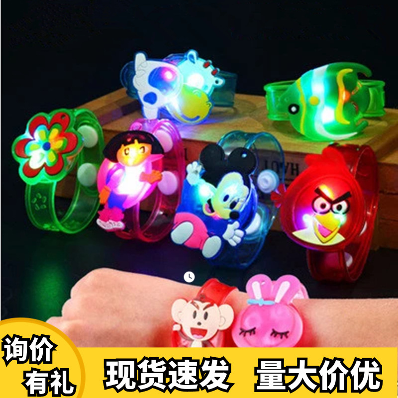 圣诞橡胶手环带LED灯儿童闪光手表发光手镯手环荧光棒生日礼品
