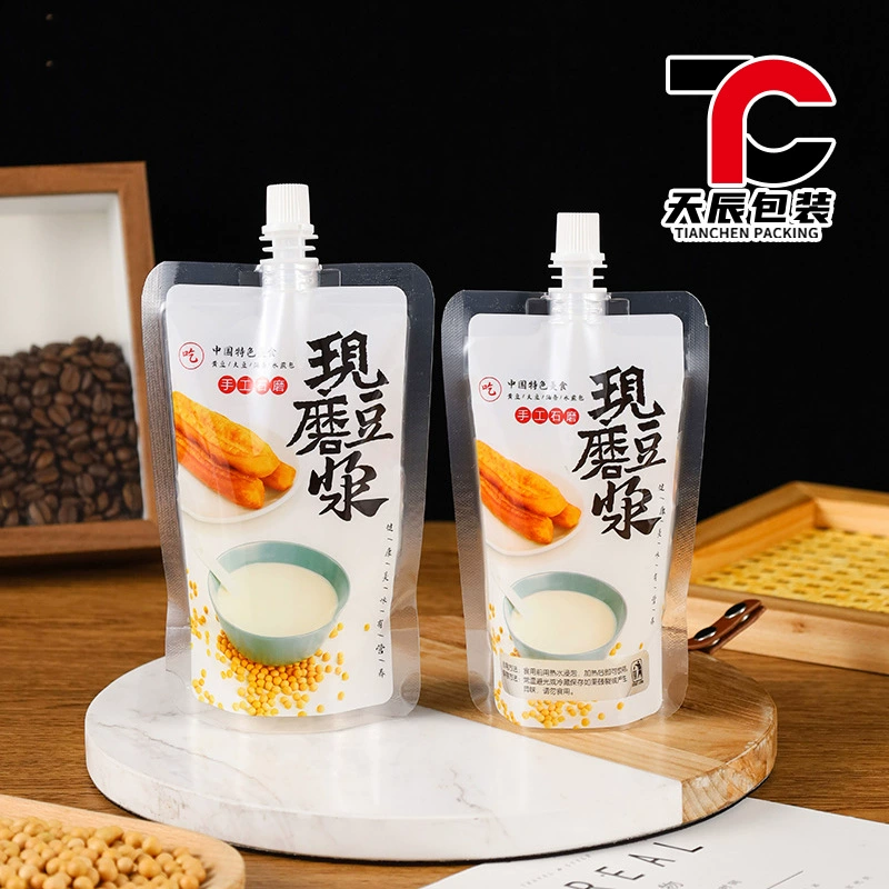 Soymilk Bag Одноразовый мешок Soymilk Упаковочная сумка Самонесущая всасывающая сумка для рта Завтрак Чай с молоком Упаковочная сумка Герметичная сумка