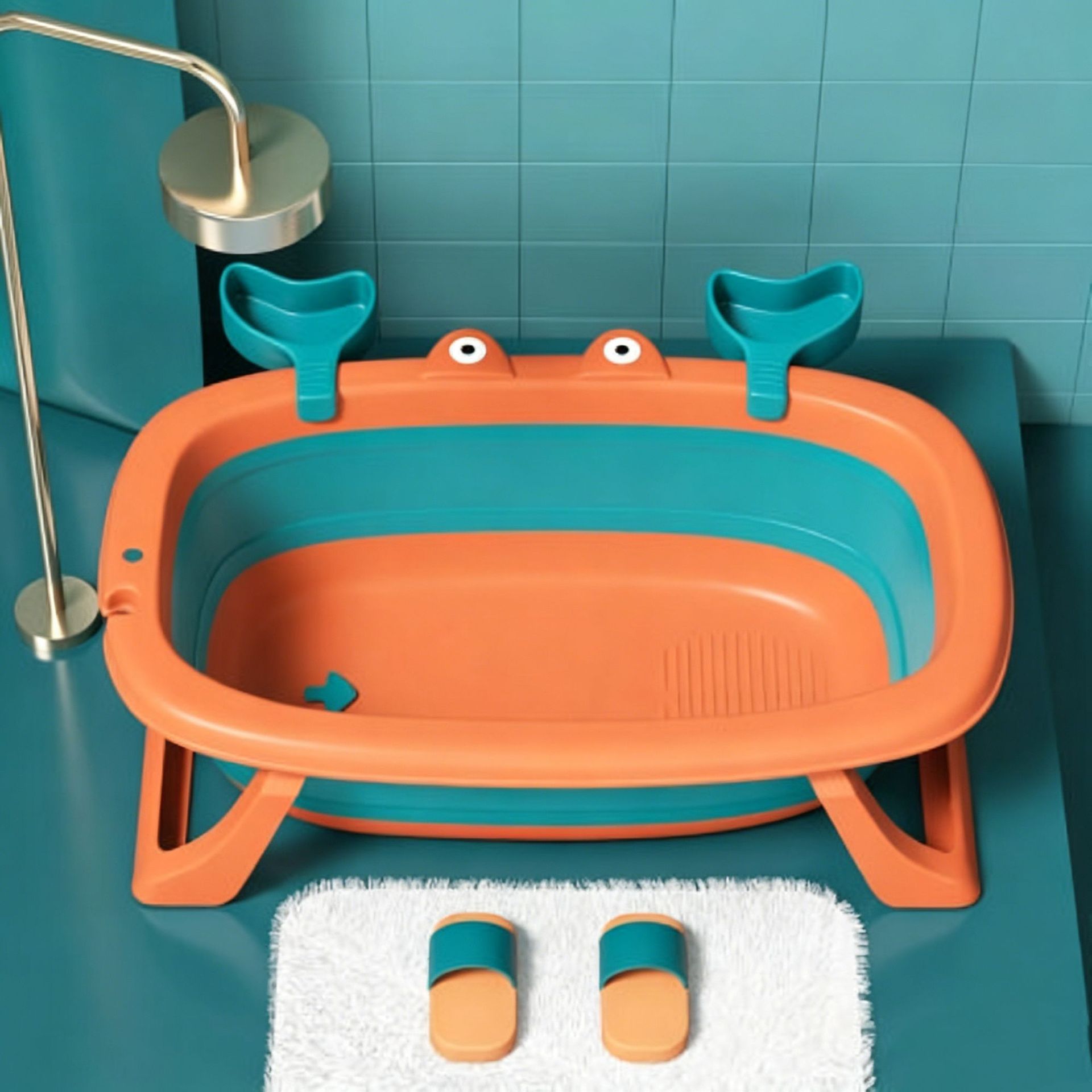 Baby Bath Tub, Baby Bath Basin, Foldable Large Bath Tub for Infants to Sit and Lie Down, Household Newborn Children's Bathing Supplies