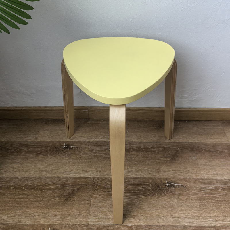 Taburete nórdico simple y moderno taburete de abedul apilables colorido taburete de silla baja taburete doméstico taburete redondo japonés