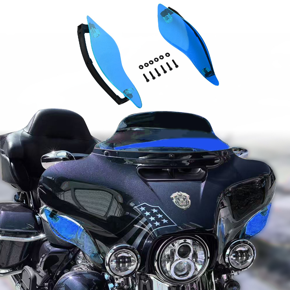Motorcycle Windshield Suitable for Harley 14-23 Avenue Glide Flagship Glide Fixed Wing Windshield Set Multi-Color